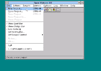 Open Watcom - File-Menü